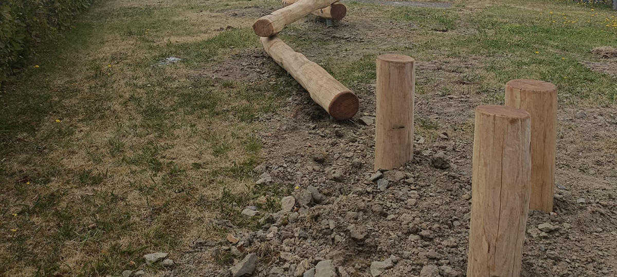 natuurlijk speeltoestel balansbalk in hout